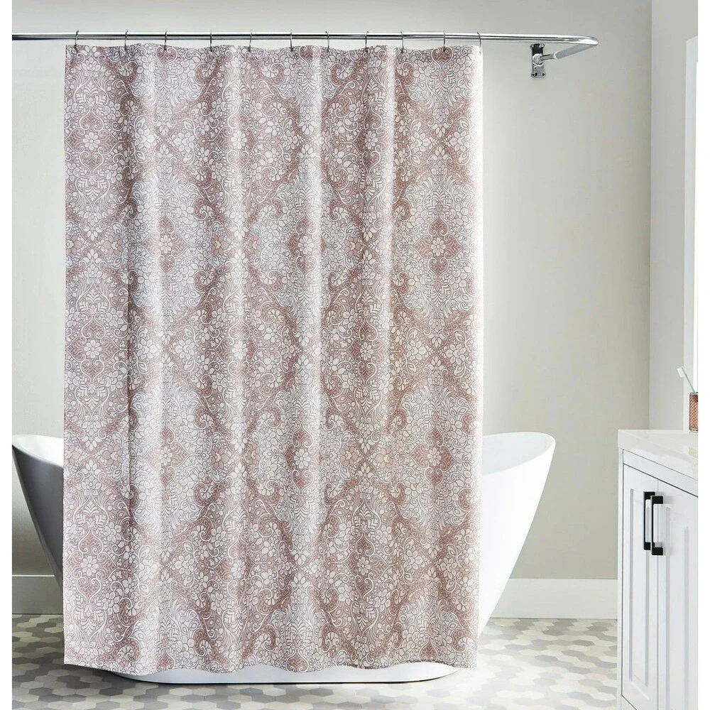 Better Homes & Gardens Blush Pink Damask Fabric Bath Shower Curtain